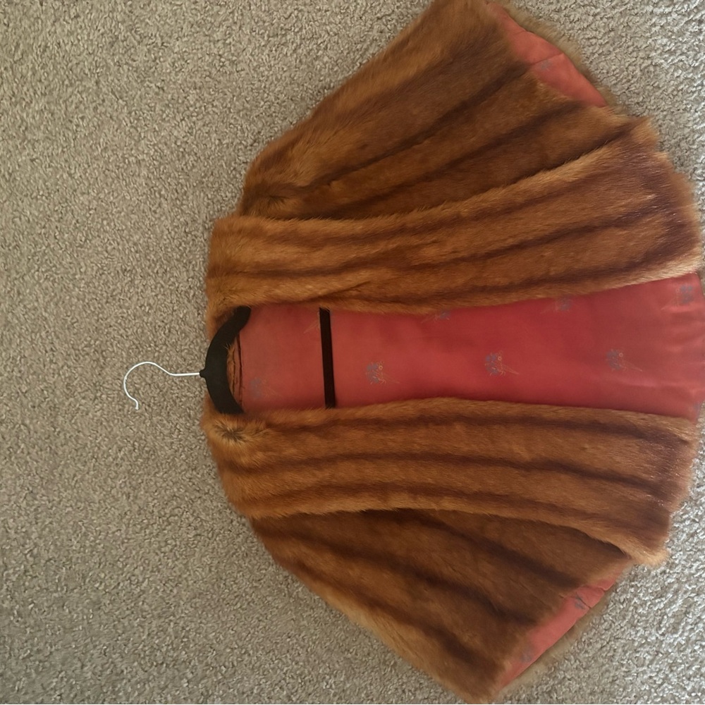 Elegant Brown Fur Shawl